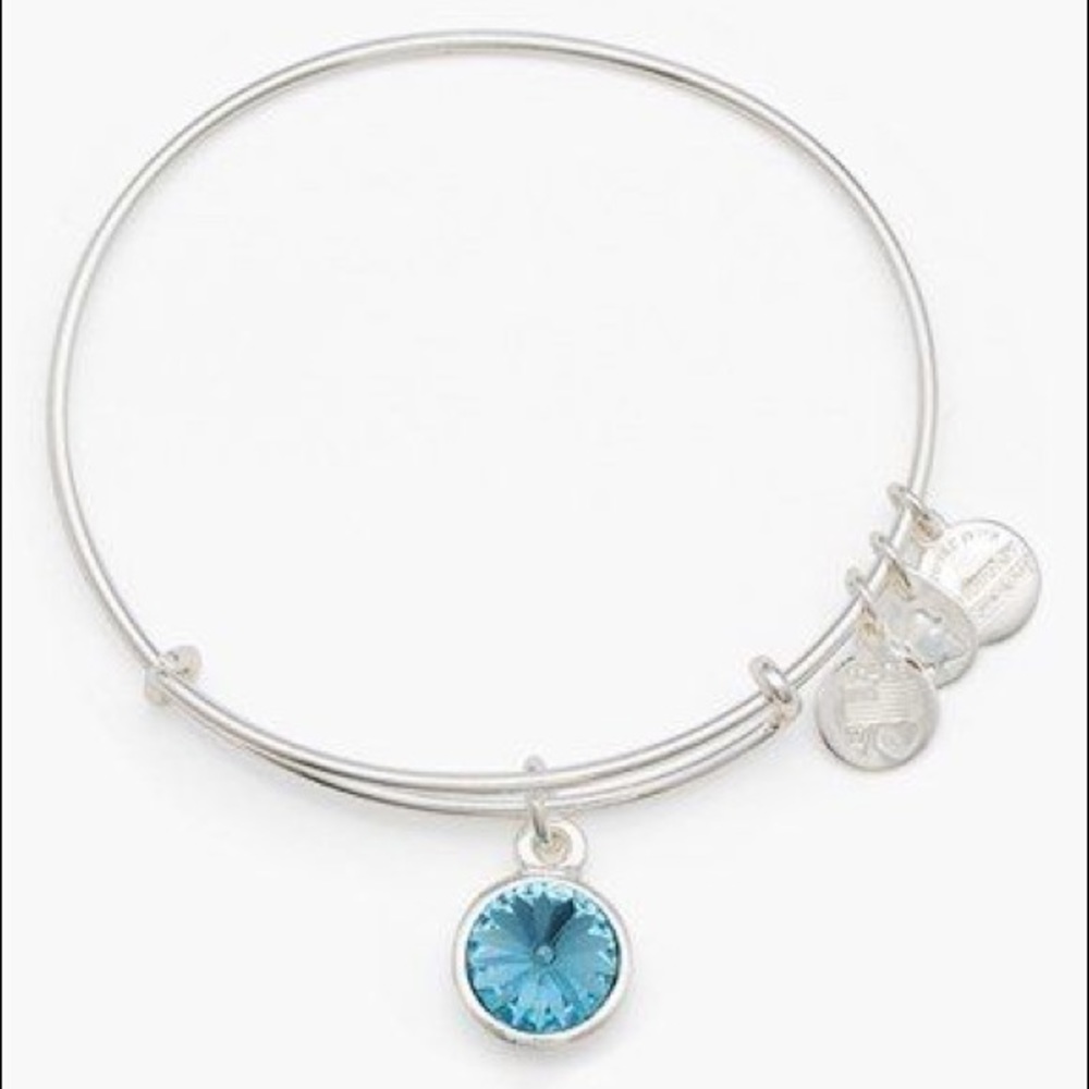 Aquamarine Alex and Ani Bracelet in Silver